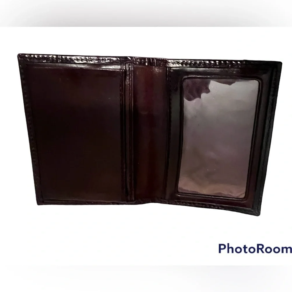 BRIGHTON LEATHER BROWN BLACK FOLD WALLET